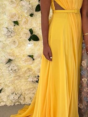 Elegant Yellow Women's Evening Dress